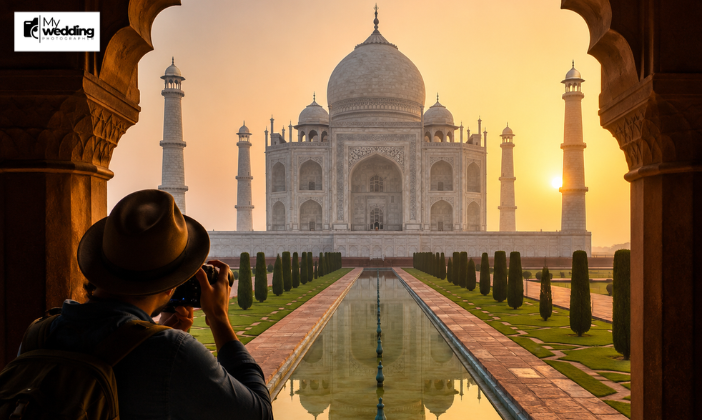 Romantic couple photoshoot at Agra's iconic wedding photography locations